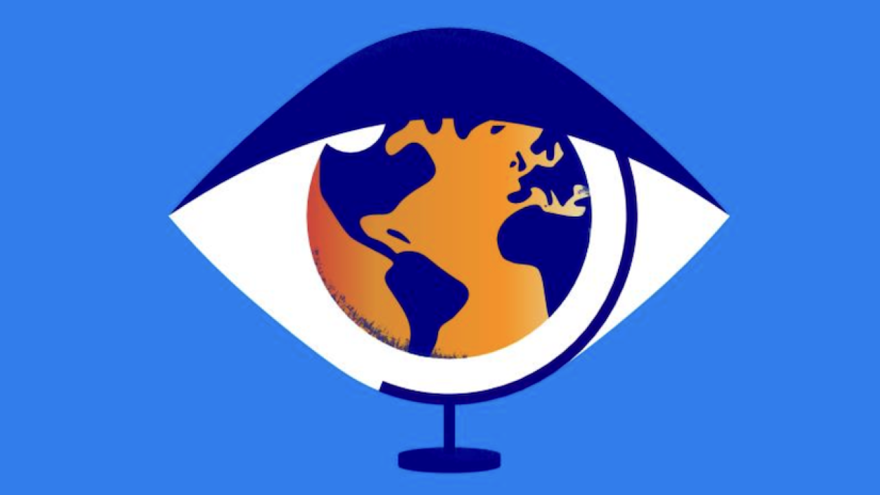 Illustration of a globe and an eye