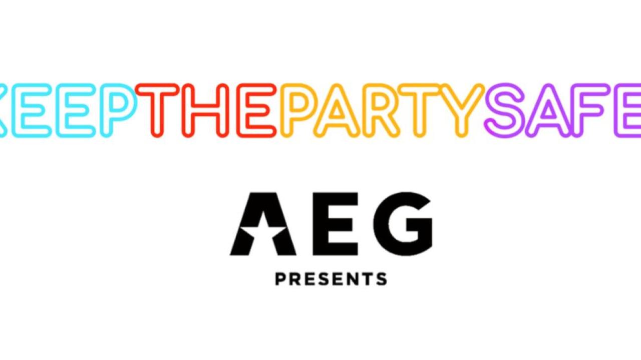 logos for AEG Presents and Keep The Party Safe