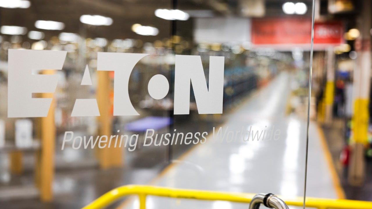 Eaton logo on window