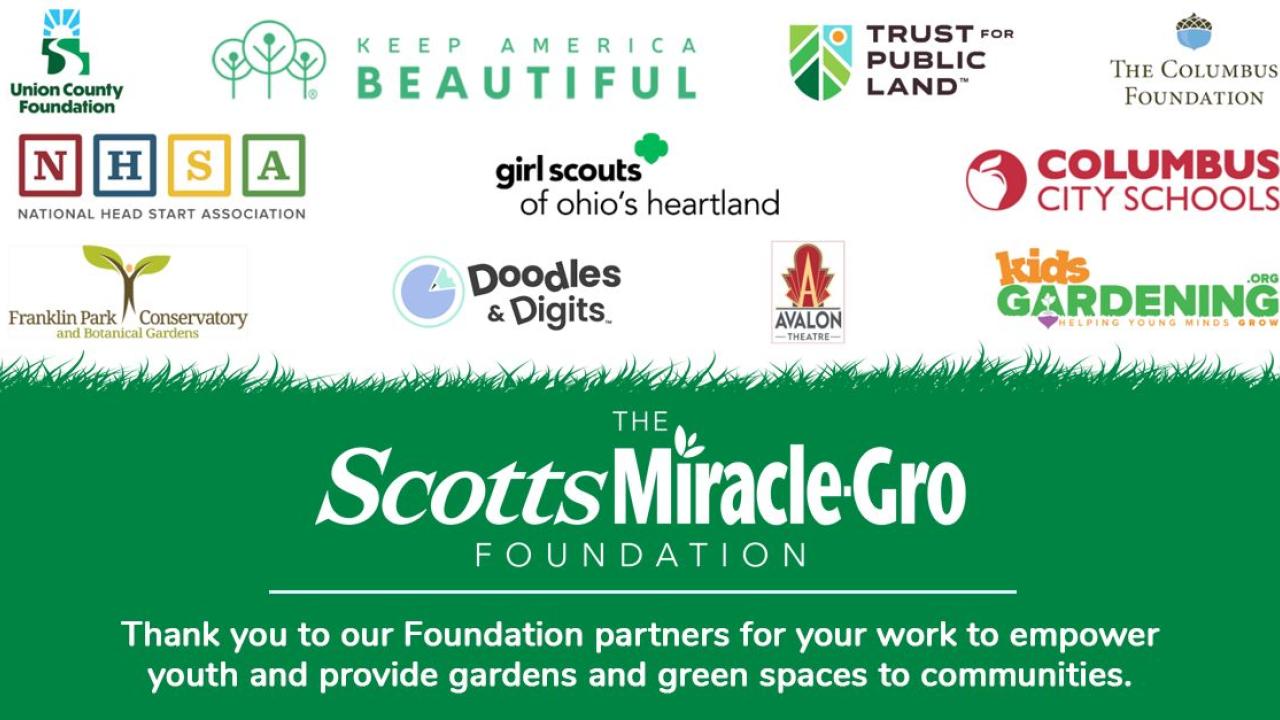 The Scotts Miracle-Gro Foundation: a collage of partner logos