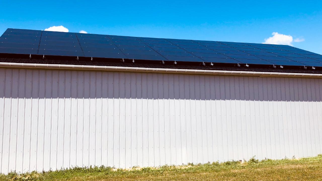 Side of a barn on Fults Farm
