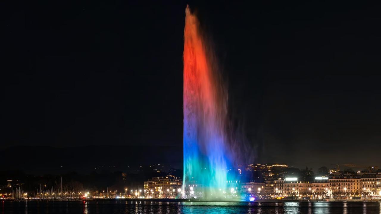 light show at night