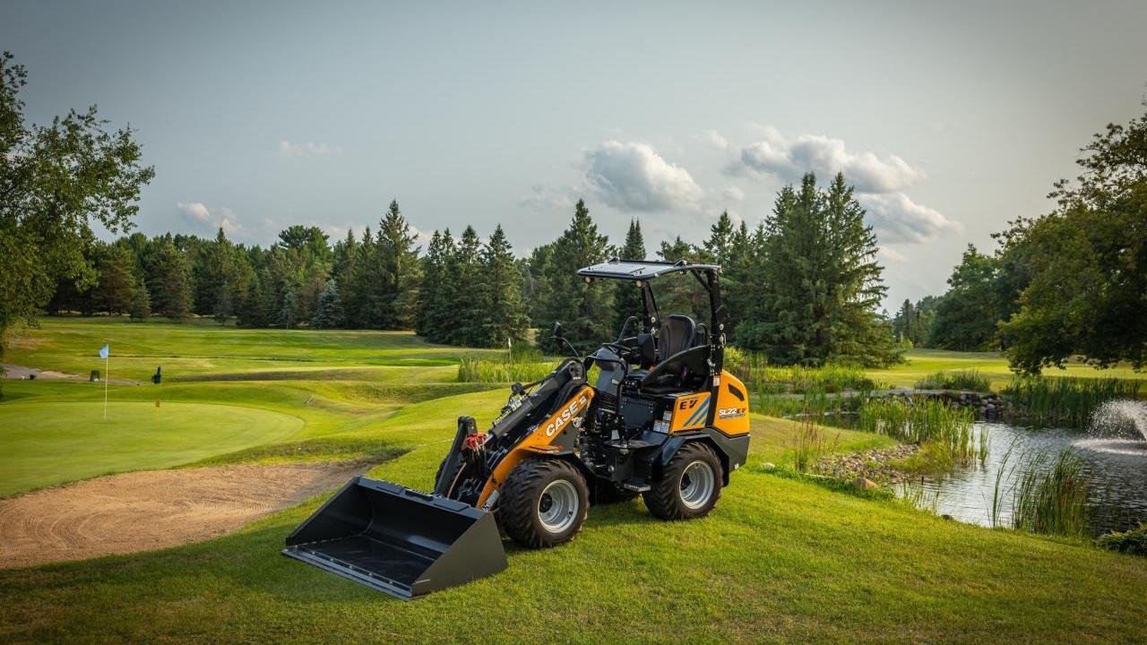Tractor on a golf course