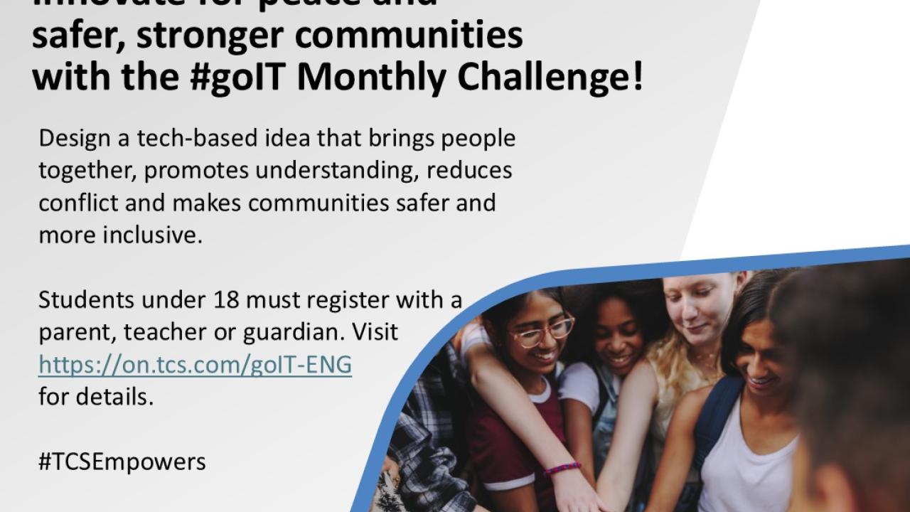 Innovate for peace and safer, stronger communities with the #goIT Monthly challenge!
