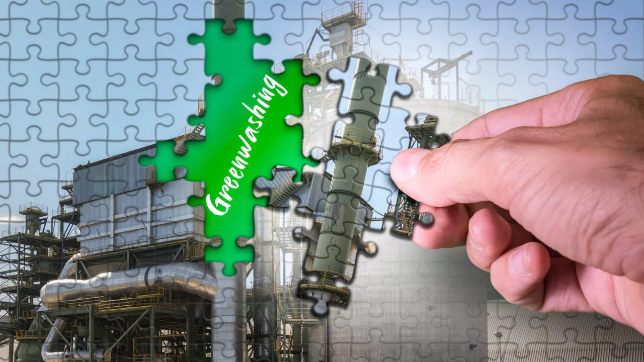 puzzle with green underneath labelled Greenwashing
