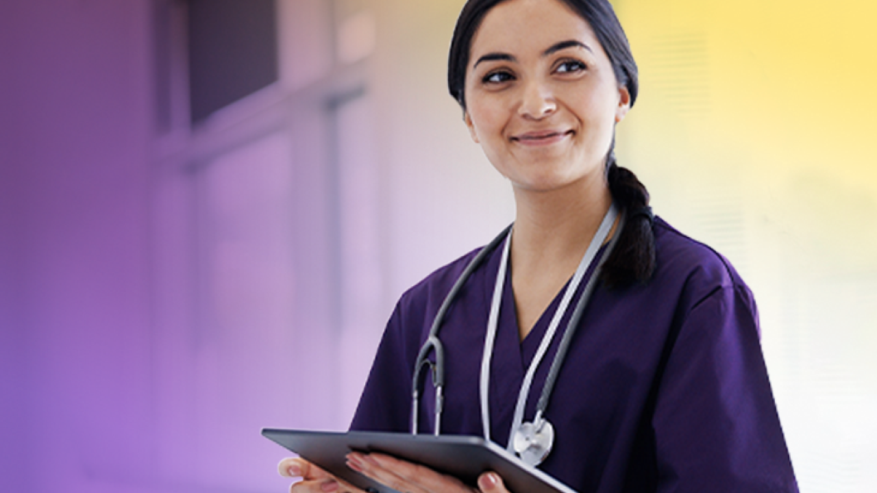 healthcare worker smiling