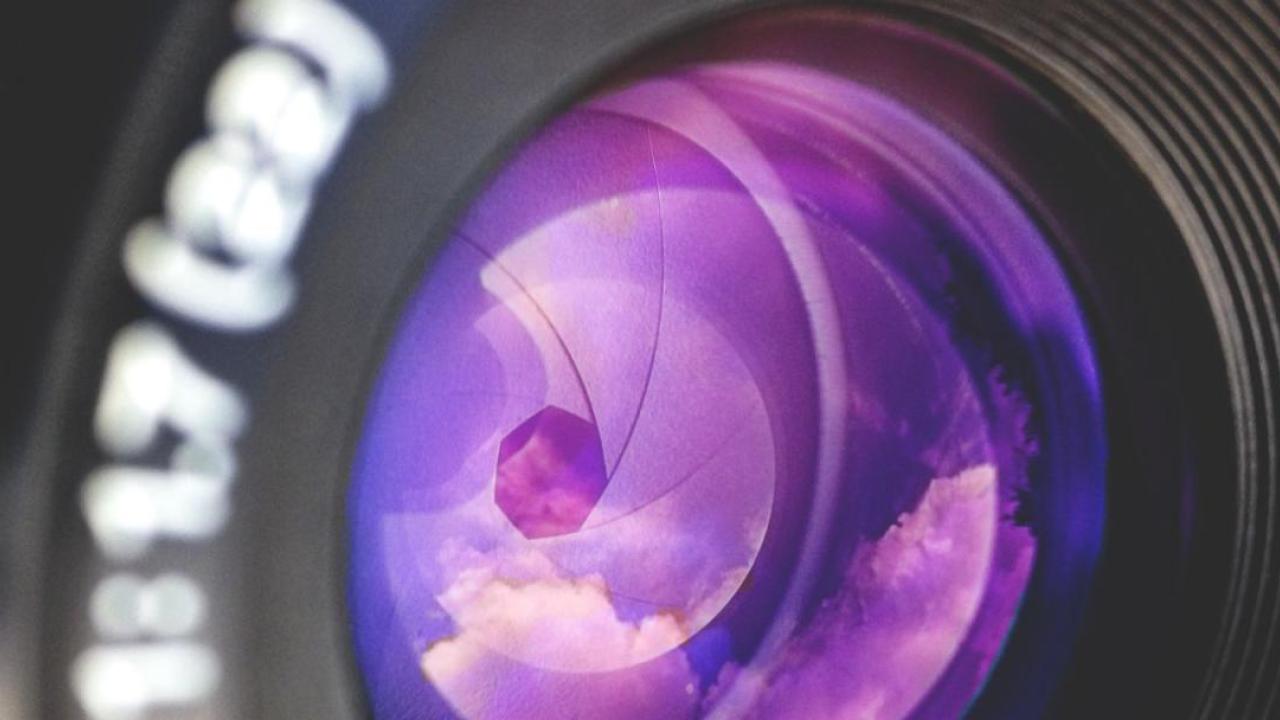 closeup of a camera lens