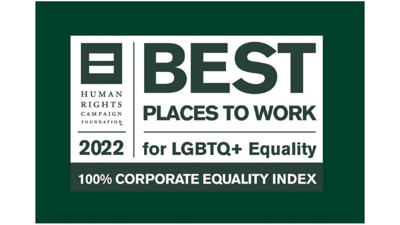 Human Rights Campaign’s 2022 Best Places to Work for LGBTQ+ Equality award logo