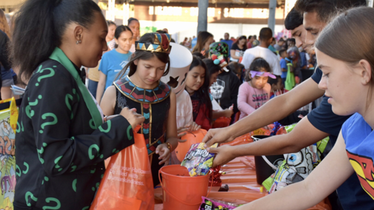 Local youth enjoy trick-or-treating at AEG’s Dignity Health Sports Park and the LA Galaxy Foundation's Annual Treats-N-Suites Halloween Bash.