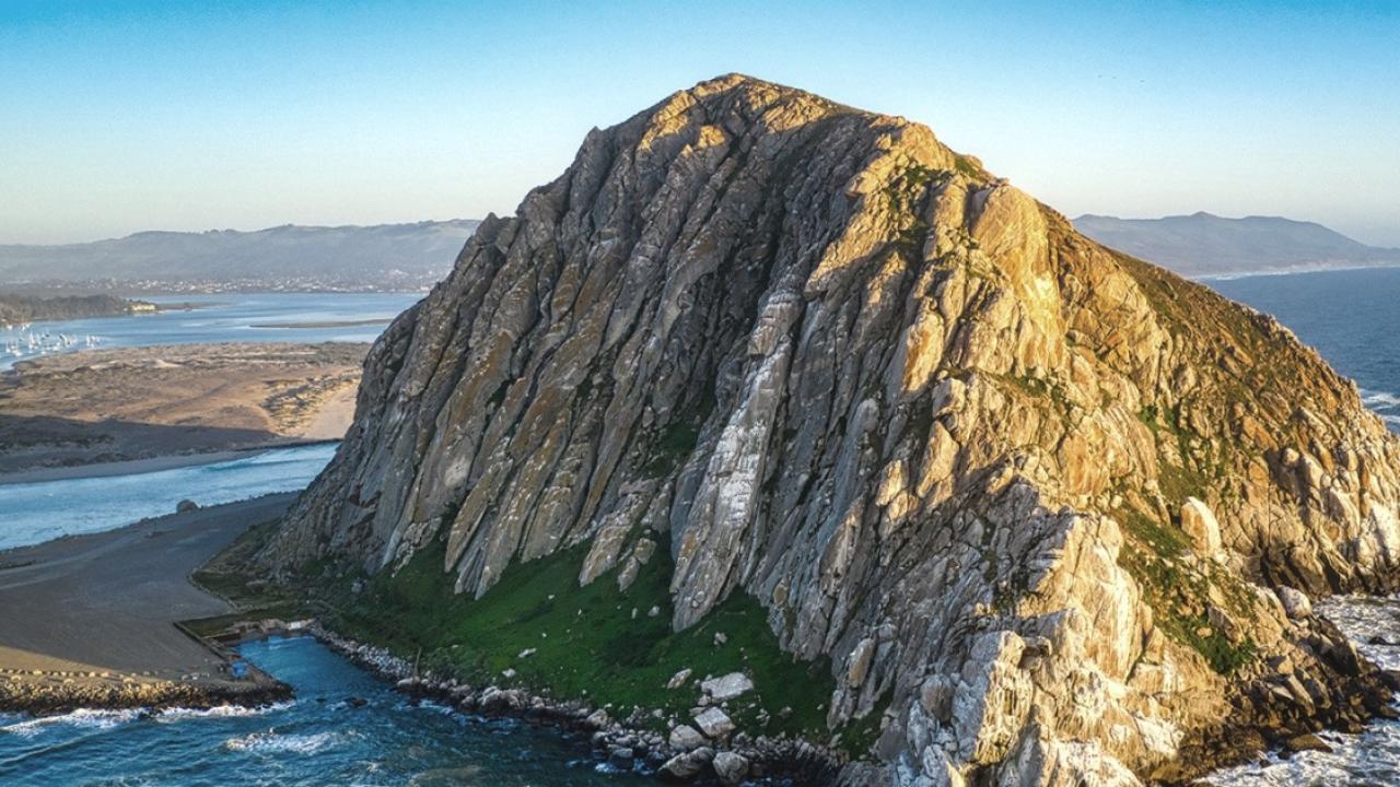 sunshine on a mountainous island in Morro Bay