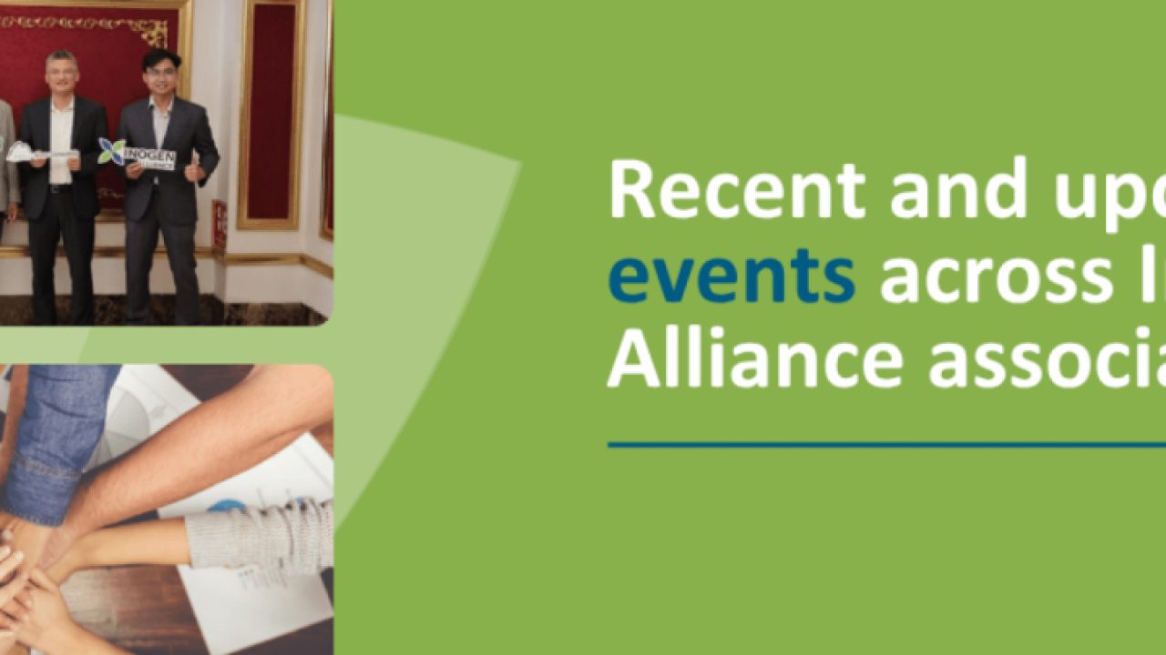 Banner with text "Recent and upcoming events across Inogen Alliance associates"