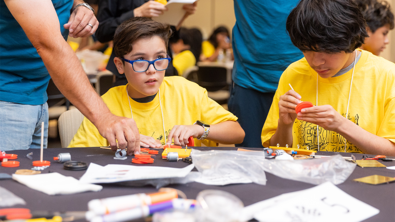 students working on a project