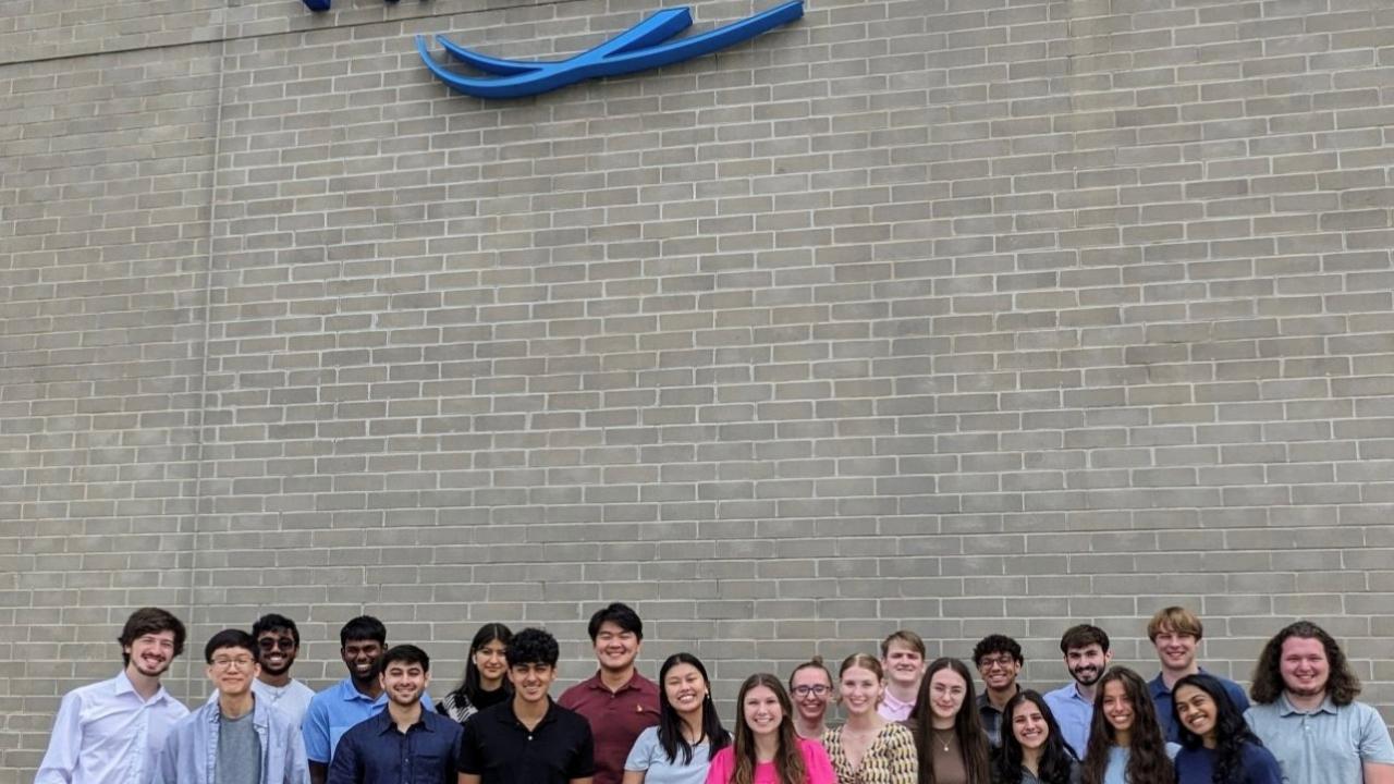 HARMAN Interns shown outside of the HARMAN headquarters.
