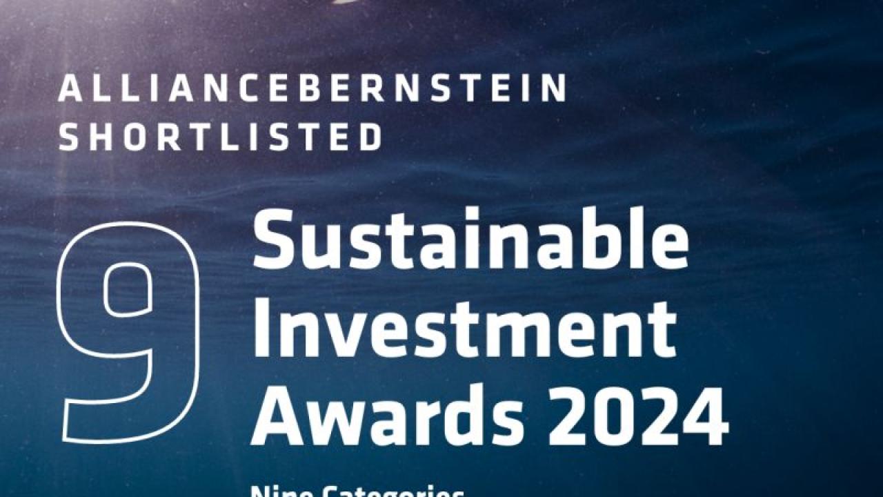 "AllianceBernstein Shortlisted. 9 Sustainable Investment Awards 2024"