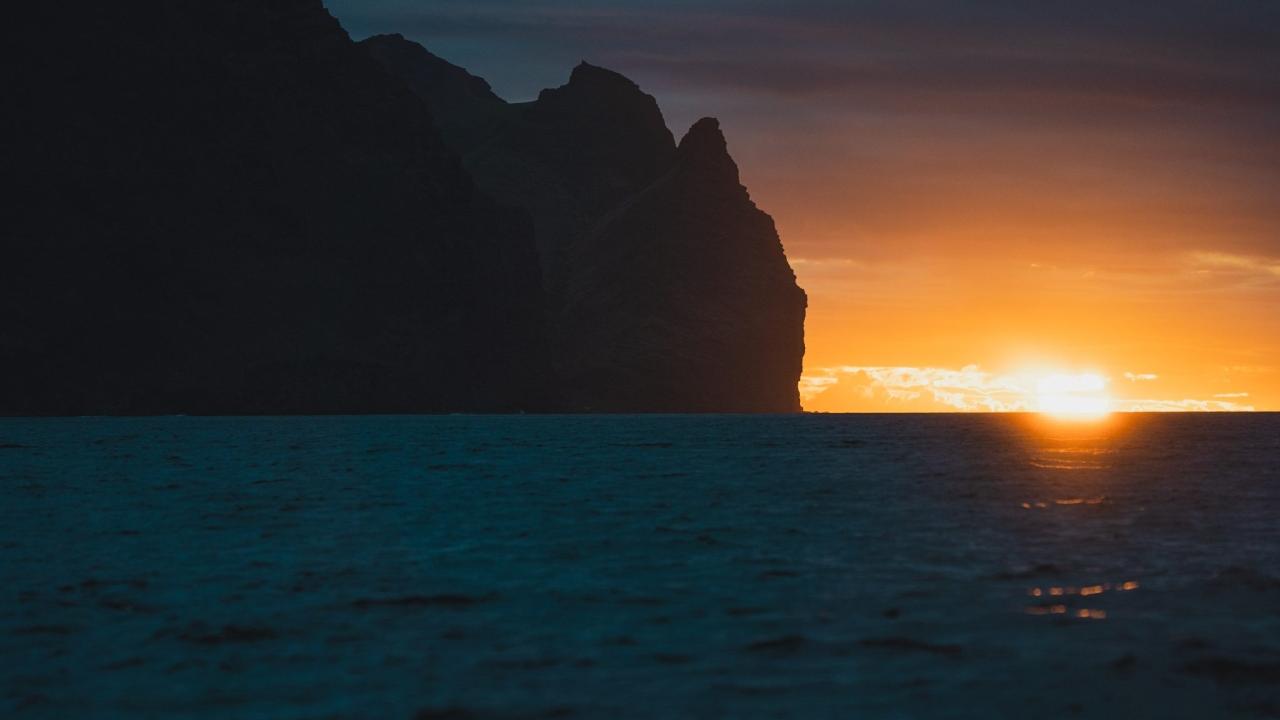 Island at sunset