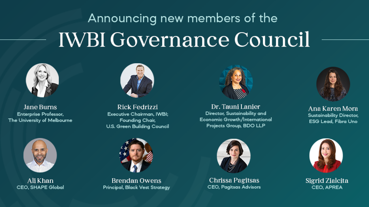 Announcing new members of the IWBI Governance Council