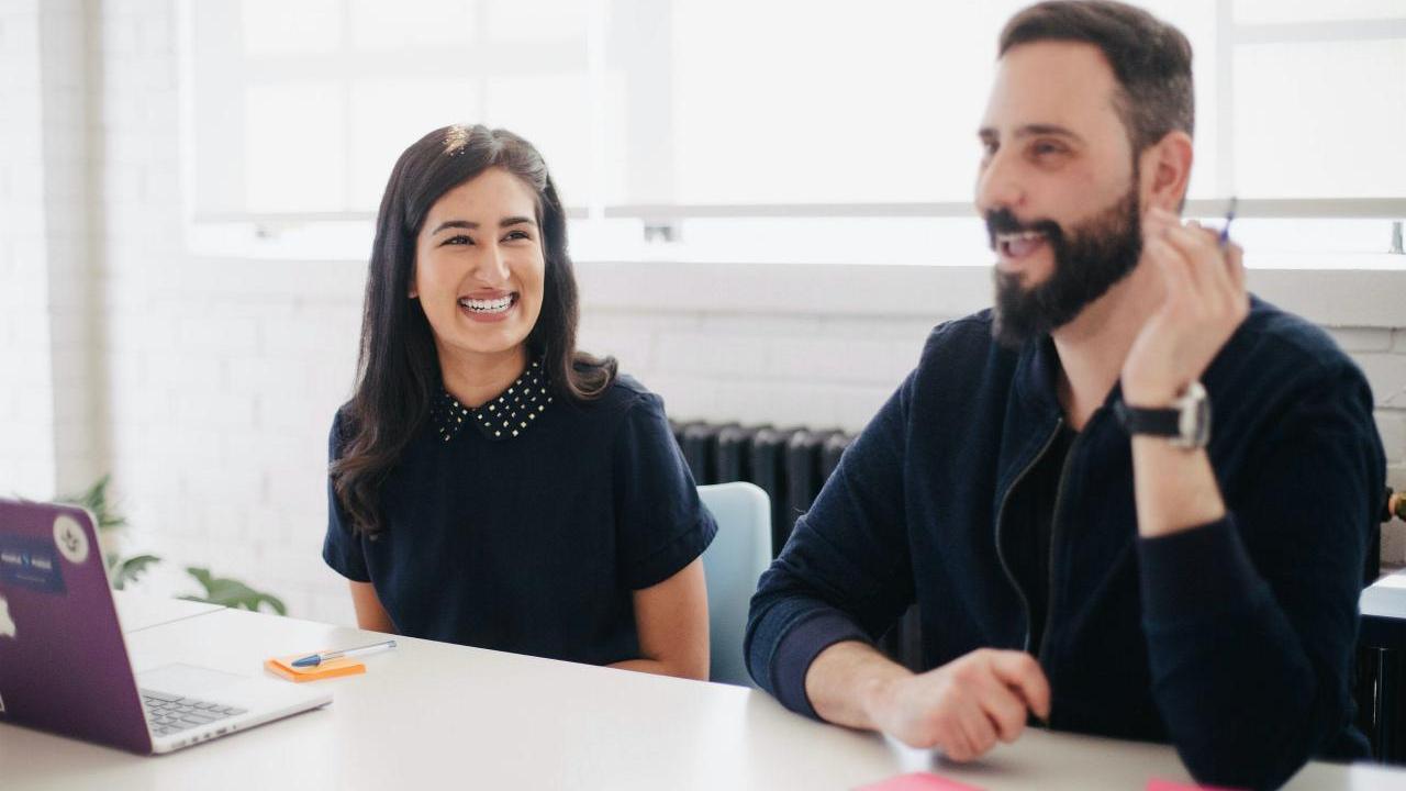 Employees talking