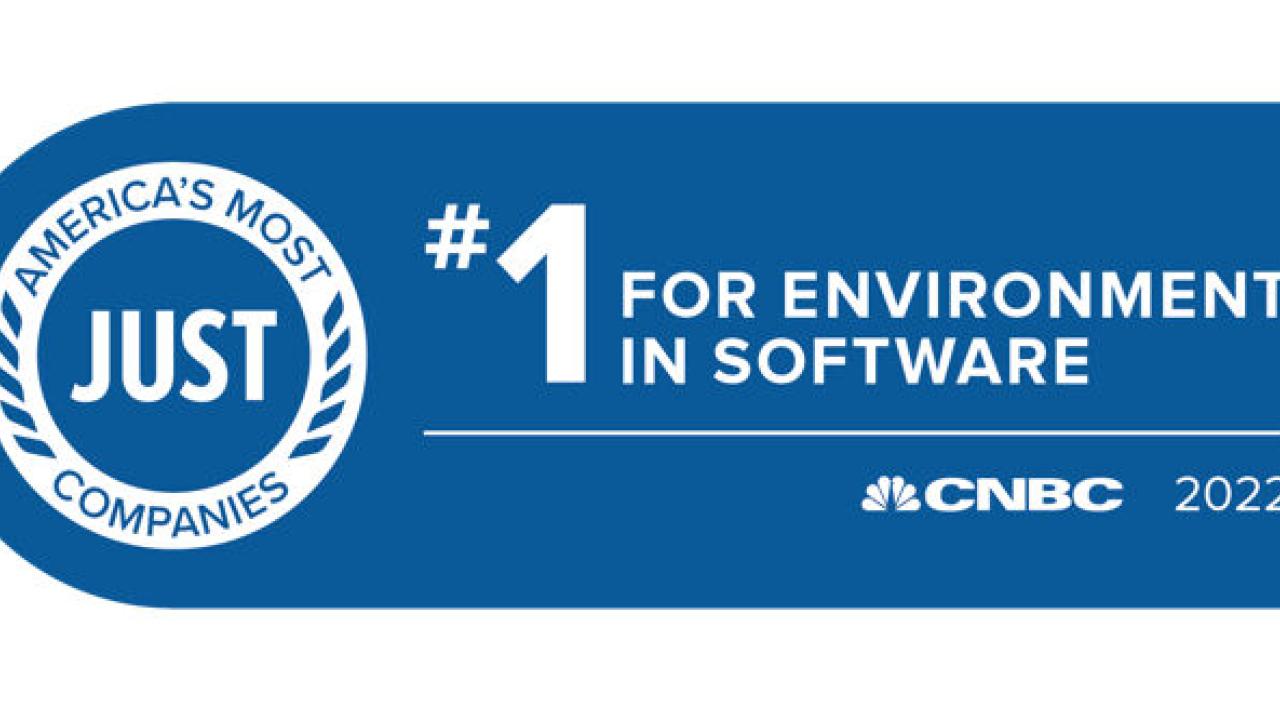 "#1 for environment in software" Just companies badge