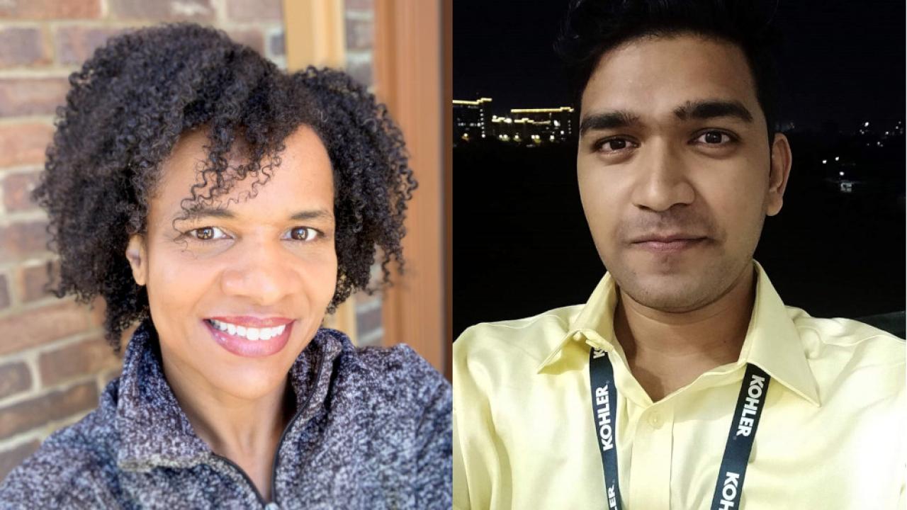 Headshots of Delia Mixon and Guarav Verma