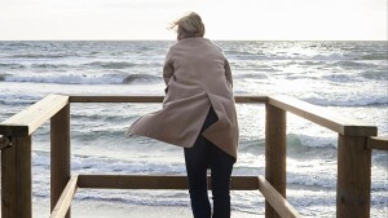 Person looking into the ocean