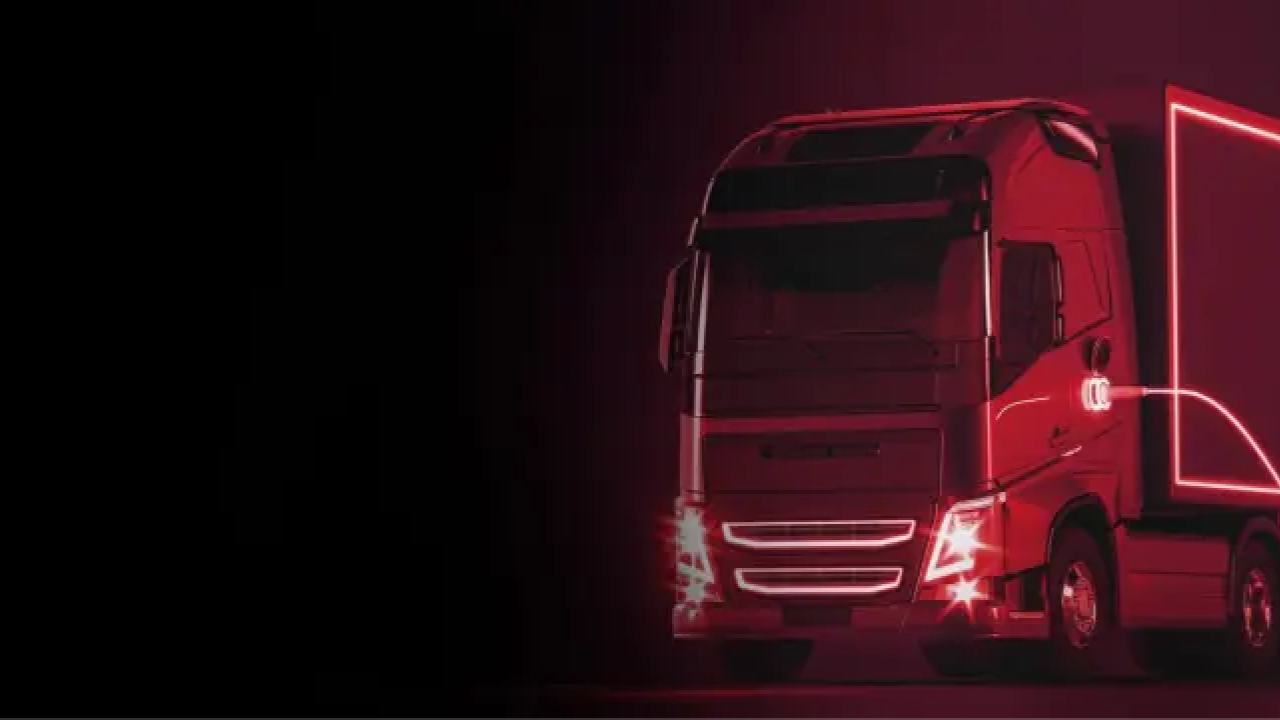 A large truck charging