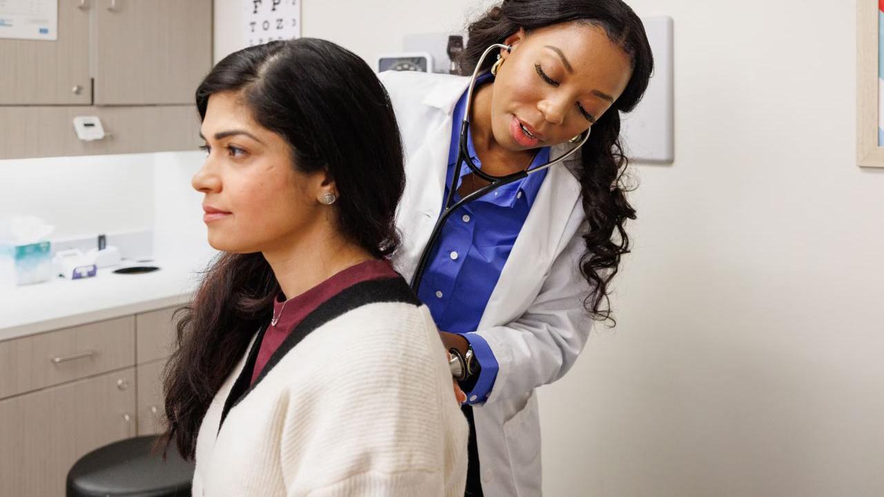 A patient being examined by a doctor.