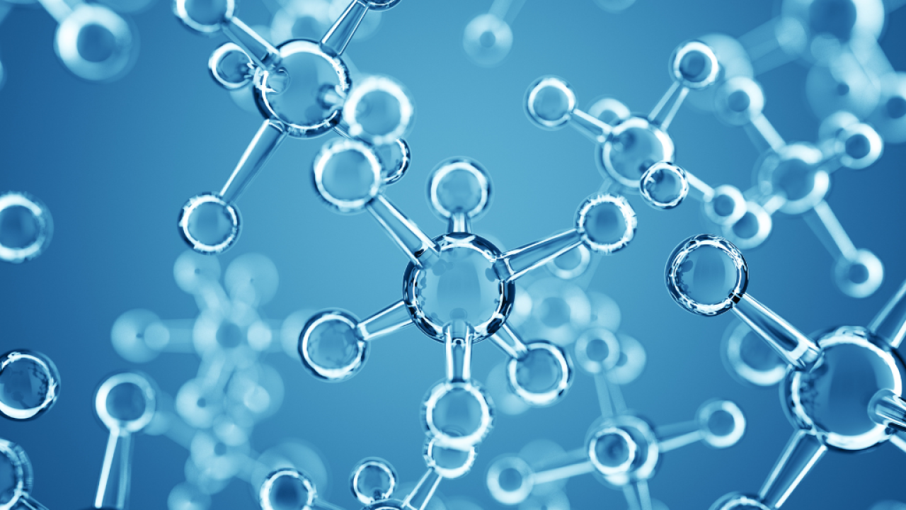 digital rendering of clear molecules.