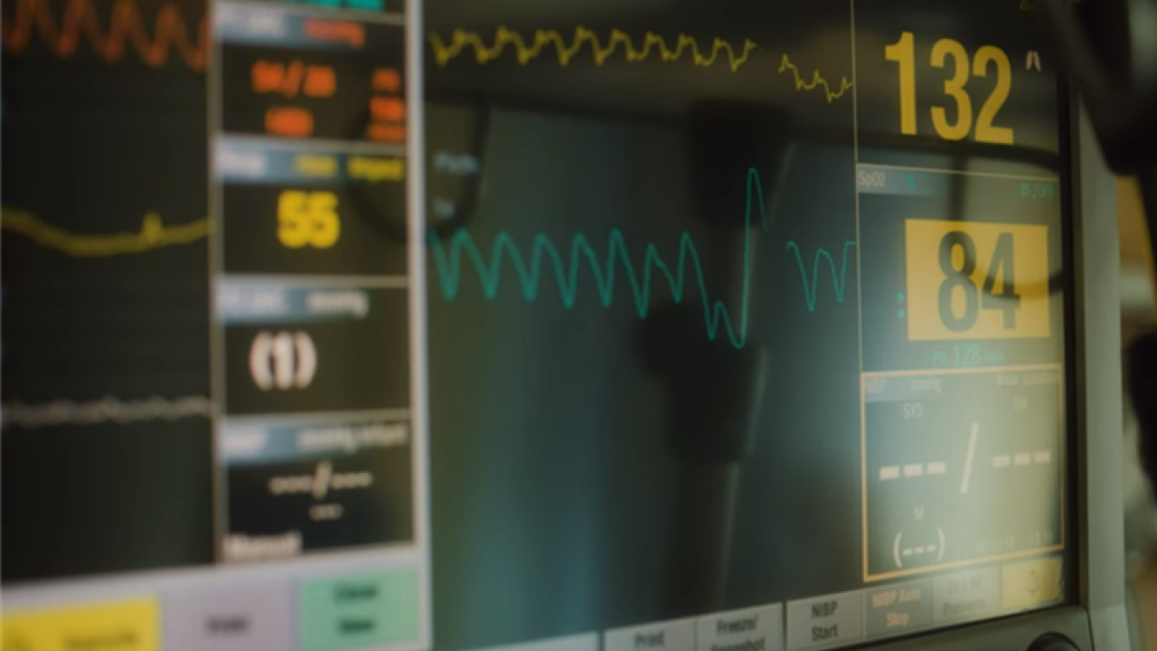 Close up of a medical monitor.