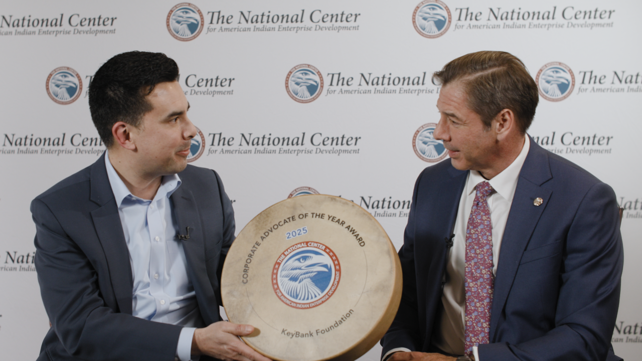 Corporate Advocate of the Year Award being presented