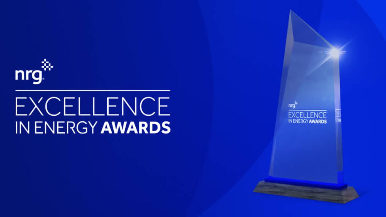 NRG Energy: Excellence in Energy Awards; oblong shaped award shown.