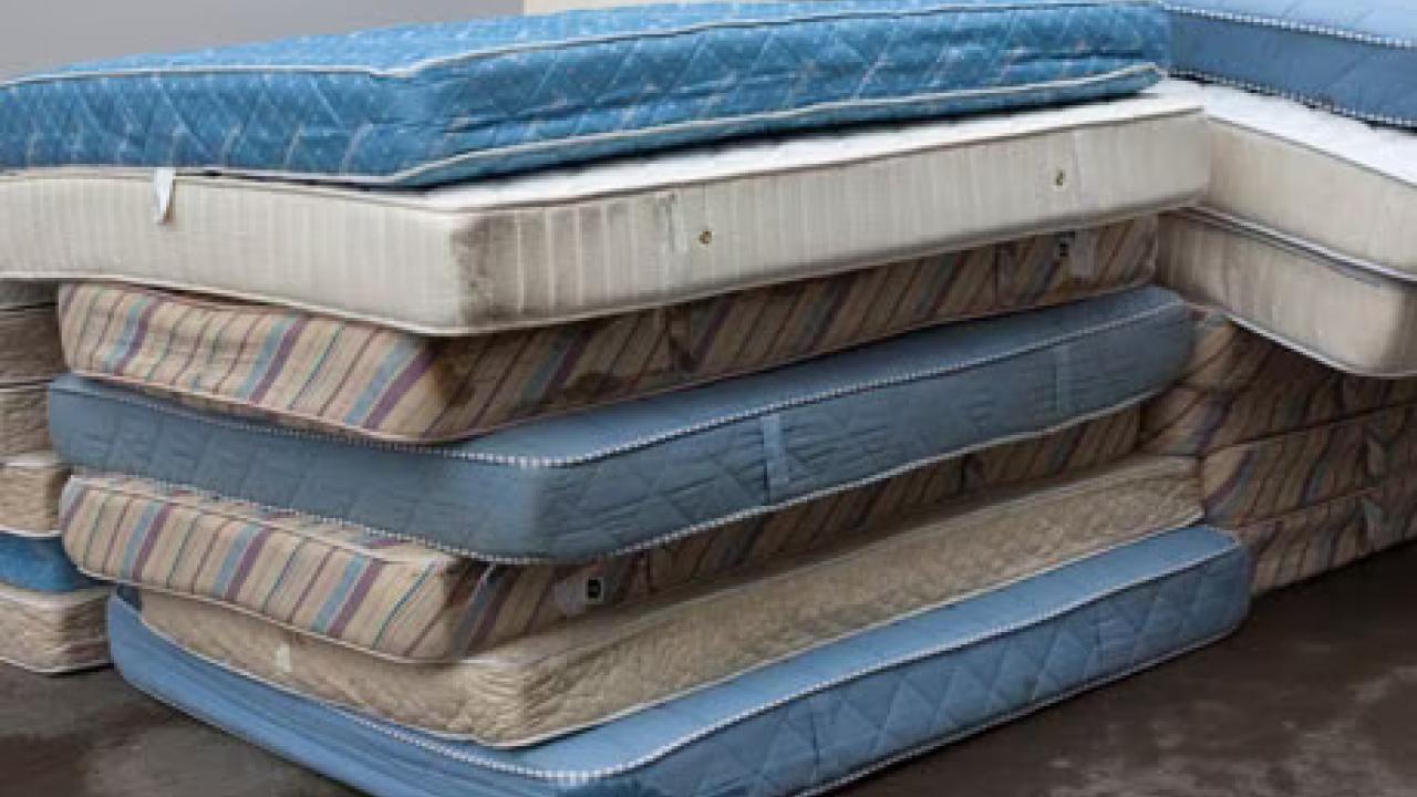 Piles of old mattresses