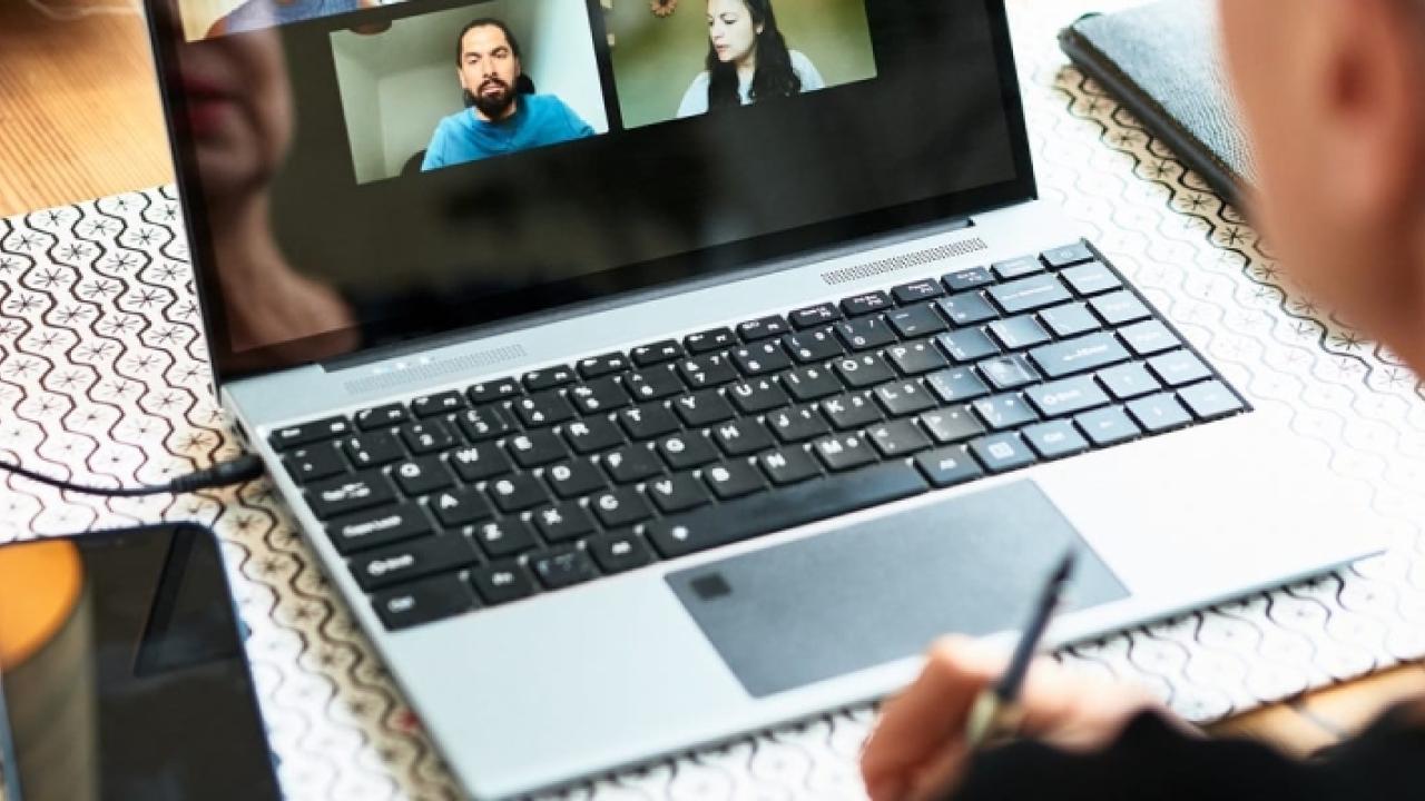 person on an online call
