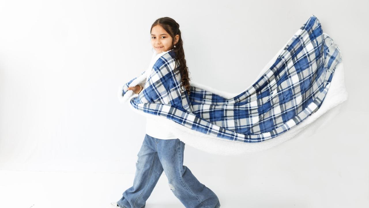 child with a blanket