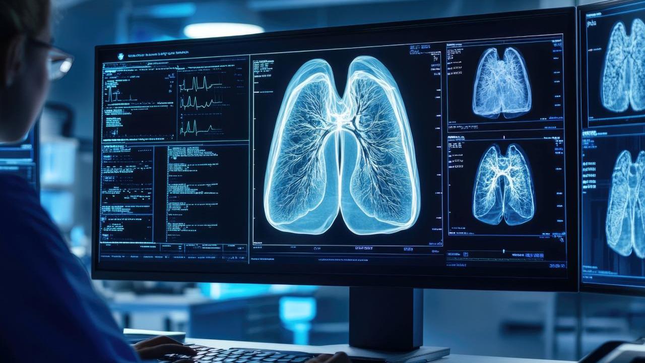 person reading a medical scan