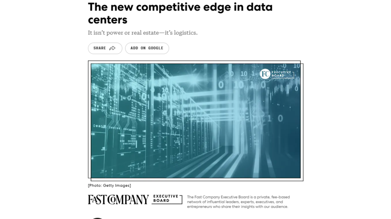 Screenshot of Glen Clark's Fast Company headline and article photo