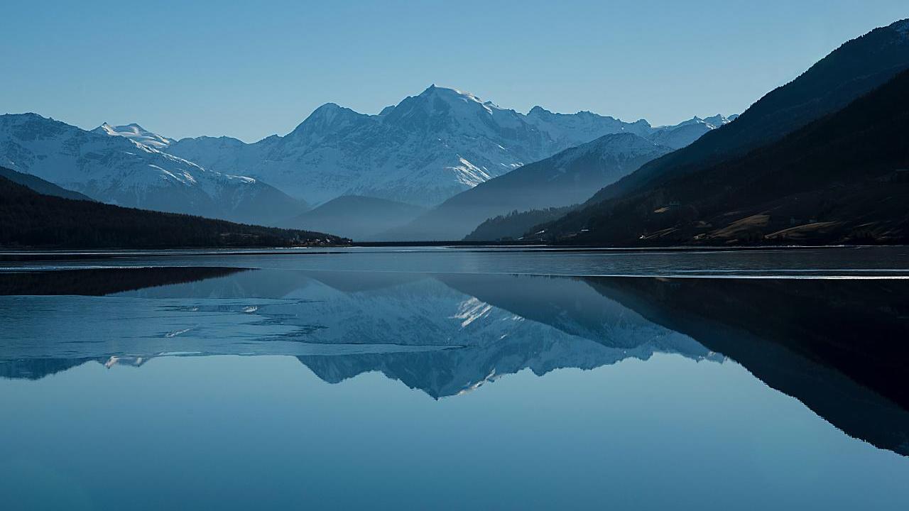lake with mountain view