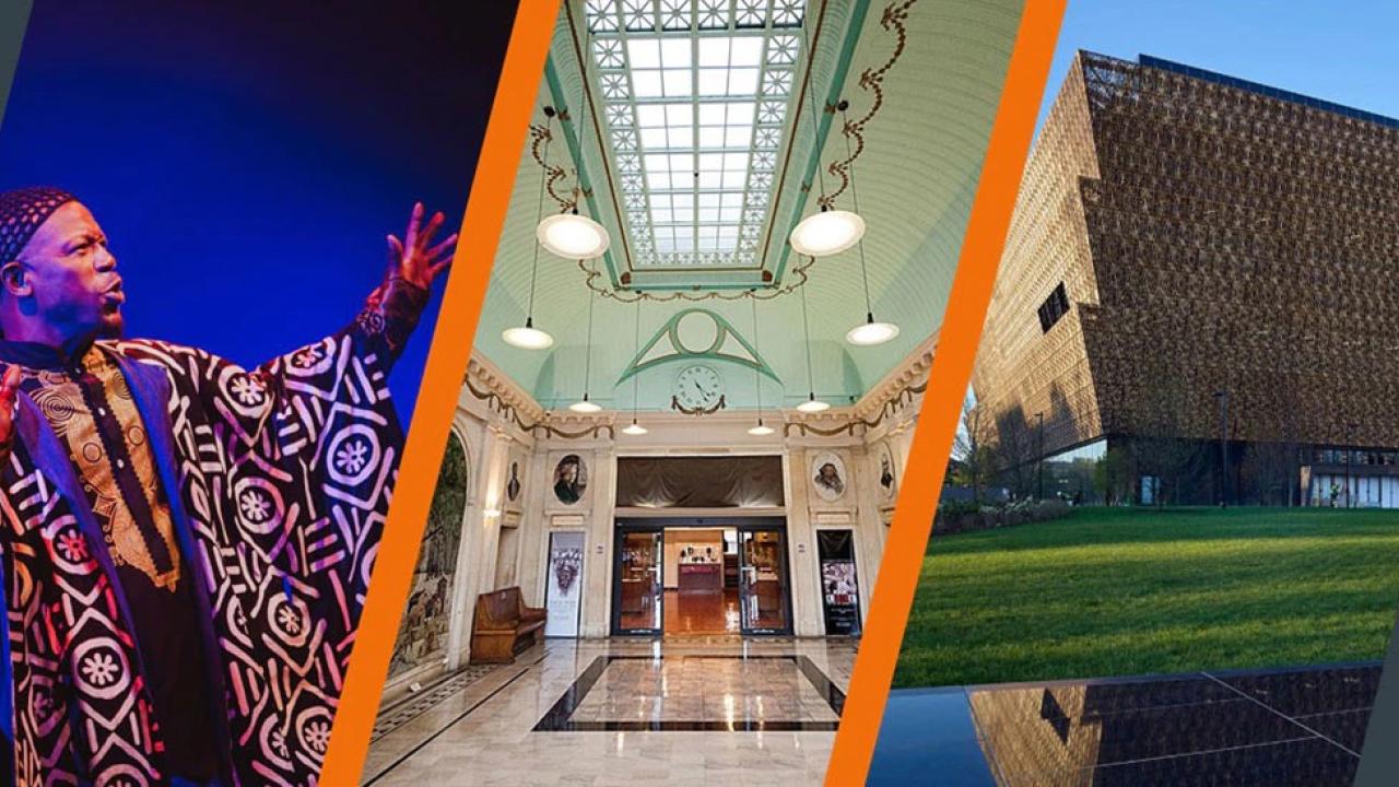 composite images of 3 black history museums