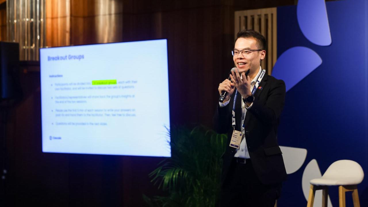 Howard Kwong, senior manager, Public Affairs, APAC, at Cascale, presenting at the Annual Meeting in Hong Kong