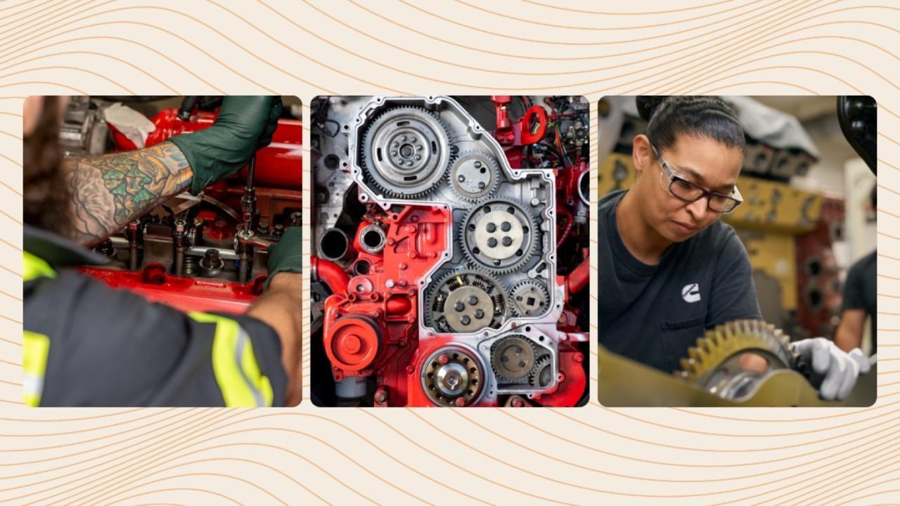 Collage of three images of Power Generation Technicians at work