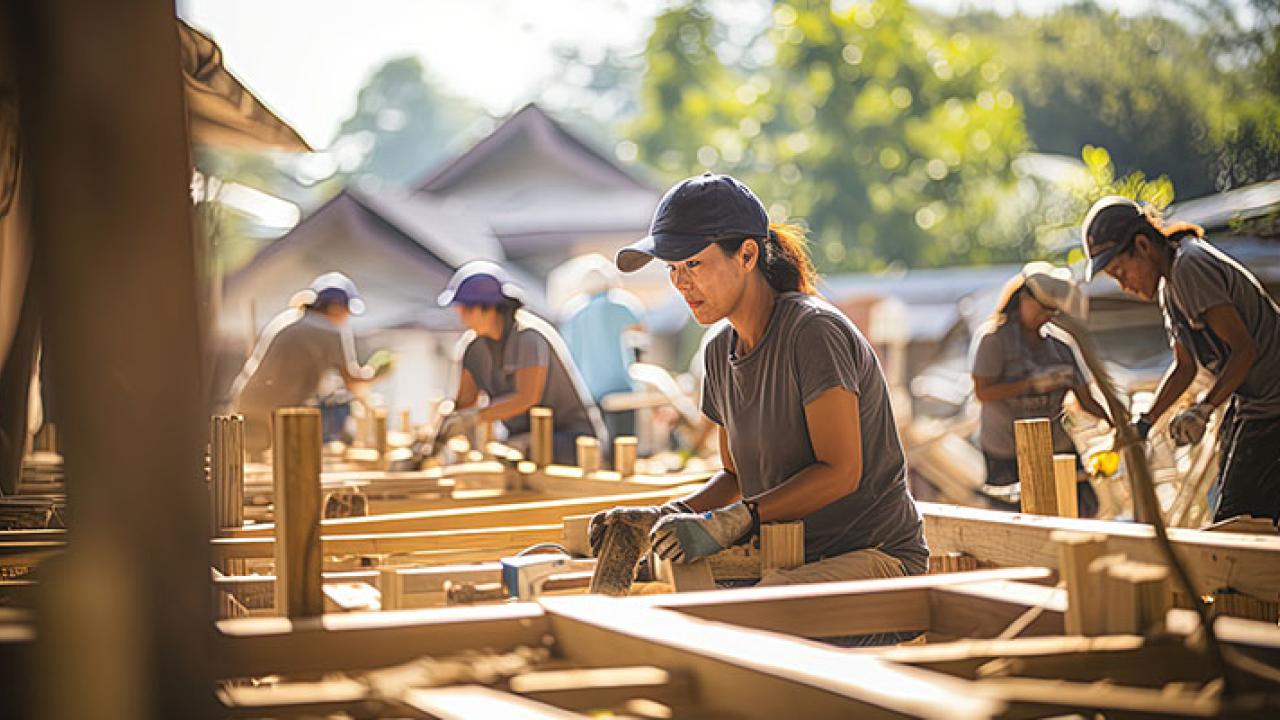 constructing a building frame