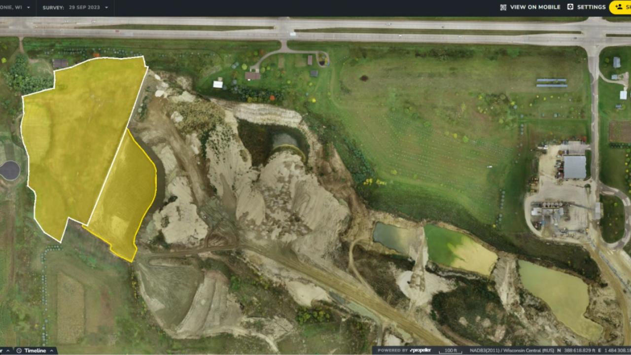 Aerial topography of the reclamation site.