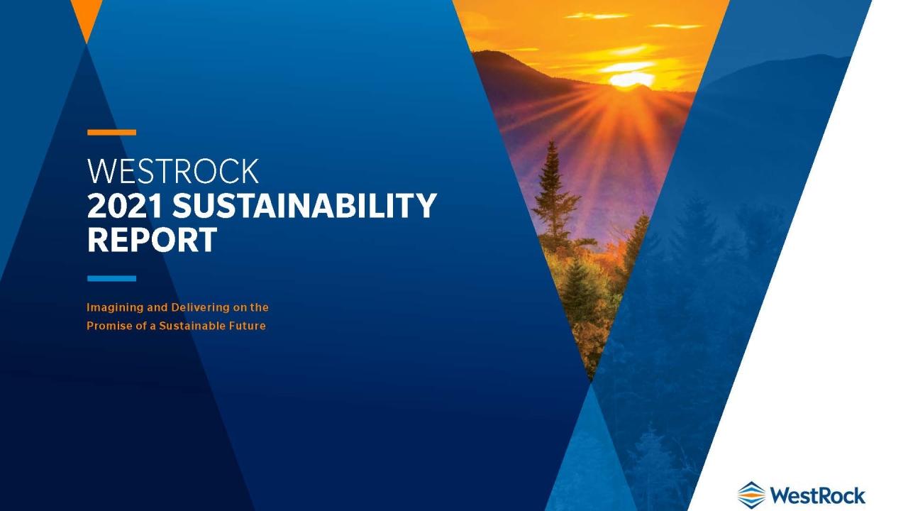WestRock 2021 Sustainability Report cover with logo