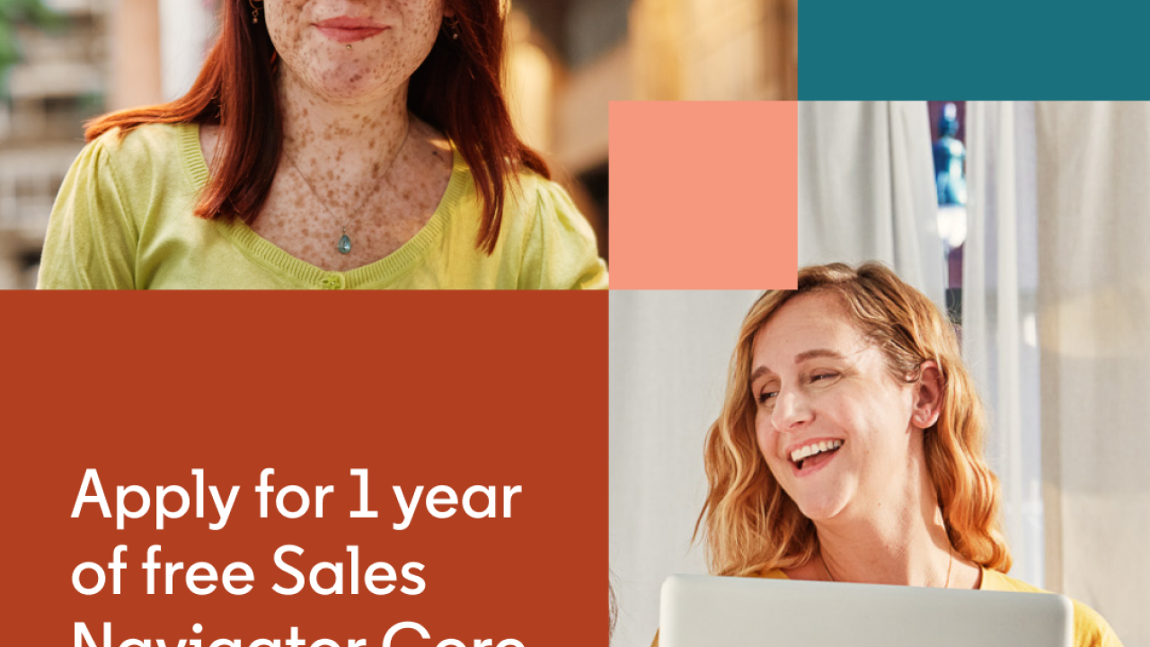 "Apply for 1 year of free Salves Navigator Core." with image of two people smiling