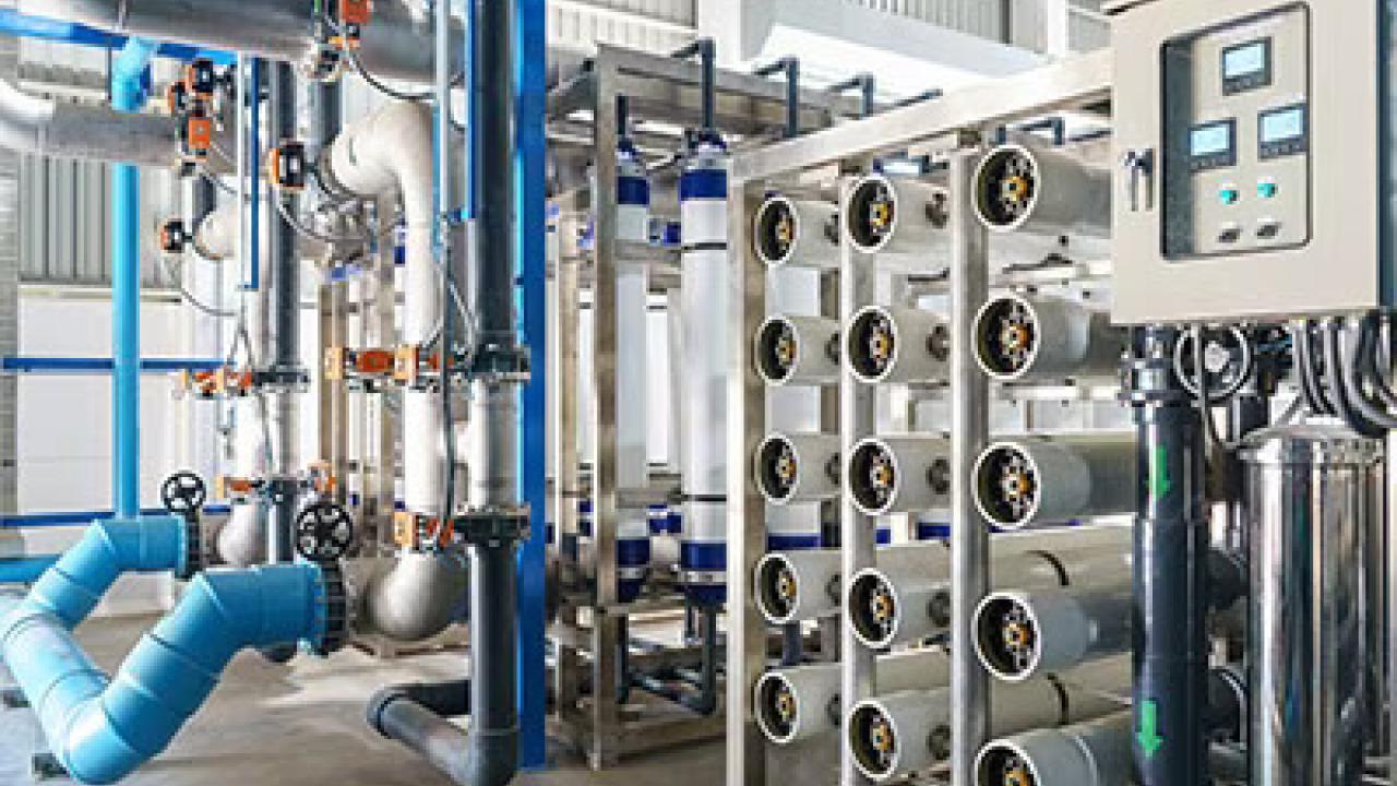 An industrial reverse osmosis system.