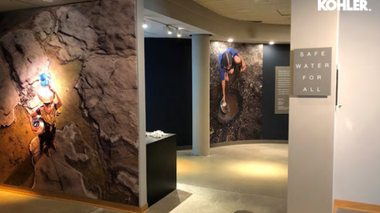 A museum display "Safe water for all"