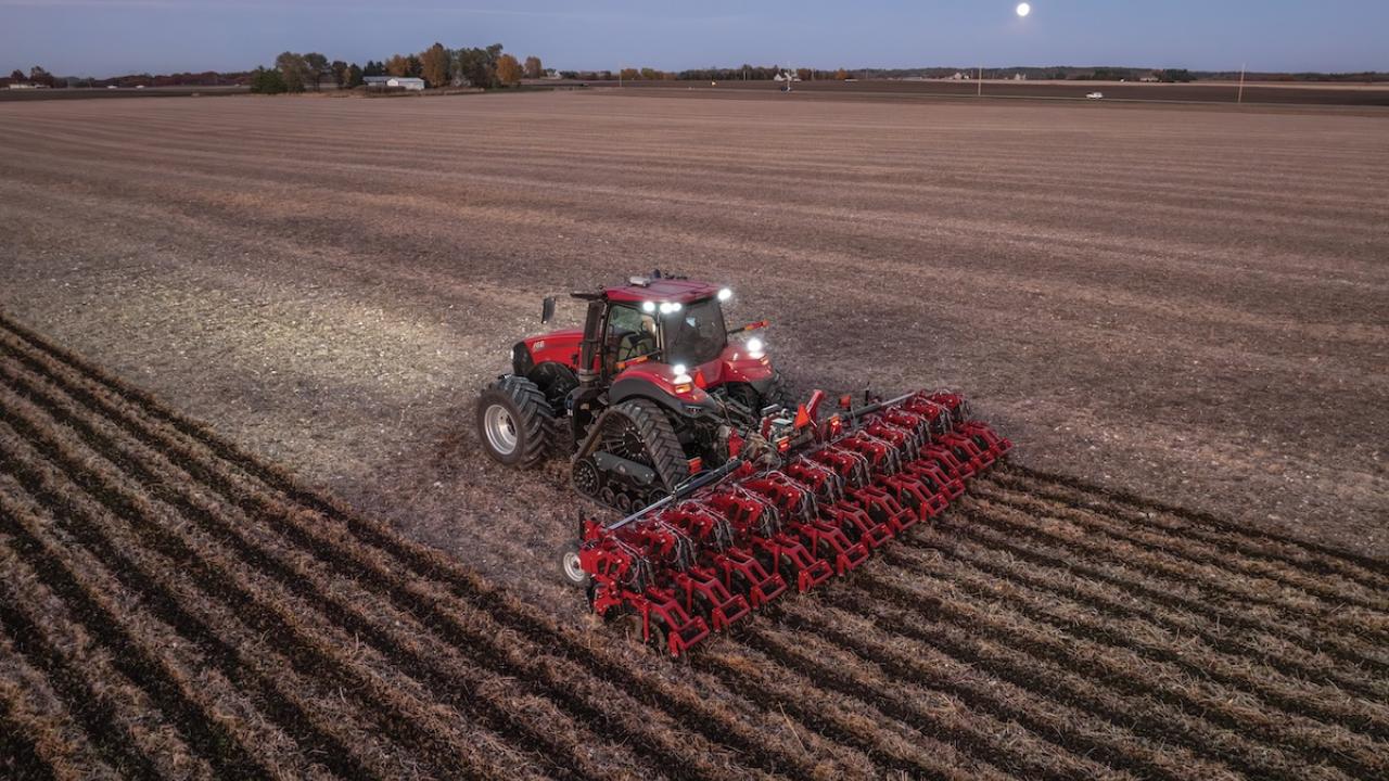 tractor in a field