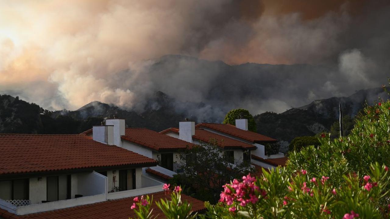 Smoke on the horizon due to wildfires 