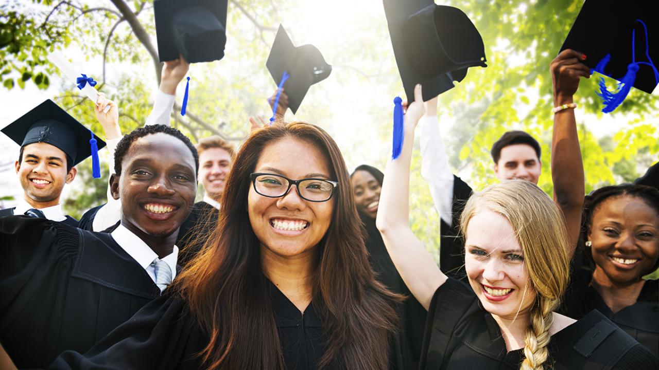 students at graduation 