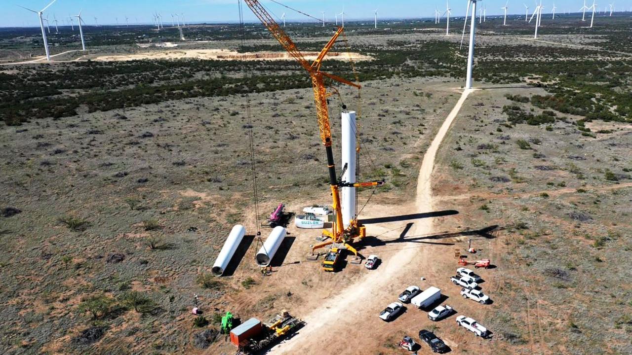 Wind farm construction site