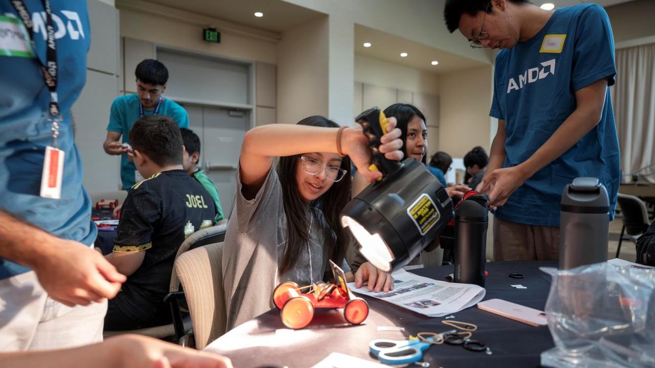 Students working on a project